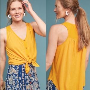 Anthropologie button down yellow tank NWT